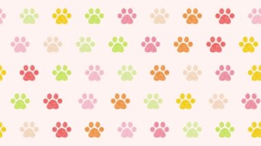 paw pads illustration background (orange and pink)