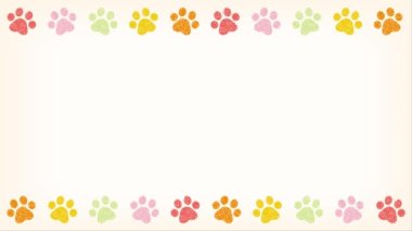 paw pads illustration decorations, 3 colors set (loop)