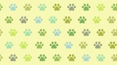 paw pads illustration background (green)