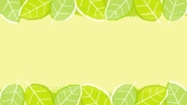 leaves illustration frame on yellow background