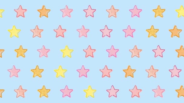 Colorful Hand Drawn Star Illustration Background — Stockvideo
