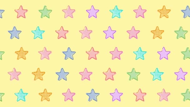 Colorful Hand Drawn Star Illustration Background — Stockvideo