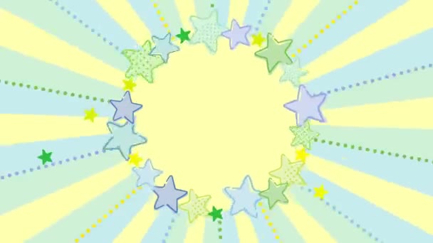 Retro Sunburst Afbeelding Kleurrijke Ster Illustratie — Stockvideo