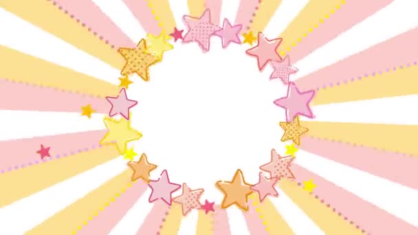 Imagem Retrô Sunburst Ilustração Estrela Colorida — Vídeo de Stock