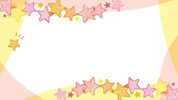 Retro Pop Frame Star Ornament Orange Pink — Vídeos de Stock