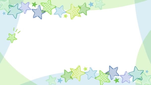 Retro Pop Frame Star Ornament Blue Green — Vídeo de Stock