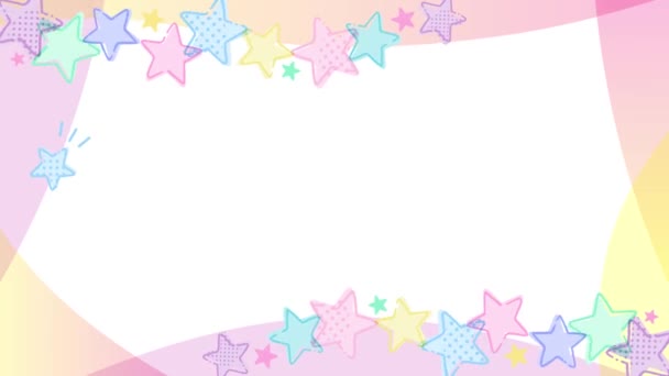 Retro Pop Frame Star Ornament Pastel Color — Wideo stockowe