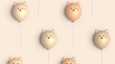 Köpek resimli balonların arkaplanı: 3B