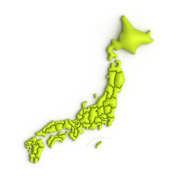 Mapa Bonito Japão Verde — Fotografia de Stock