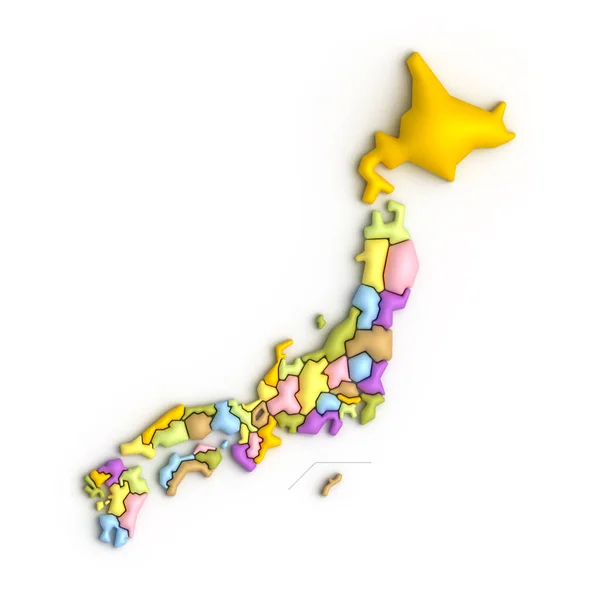 Mapa Bonito Japão Colorido — Fotografia de Stock