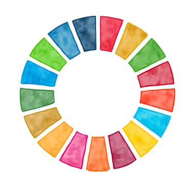 El çizilmiş SDG renk tekerleği