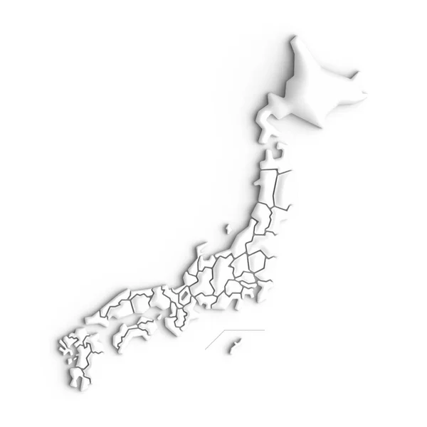 Japonya Nın Beyaz Haritası — Stok fotoğraf