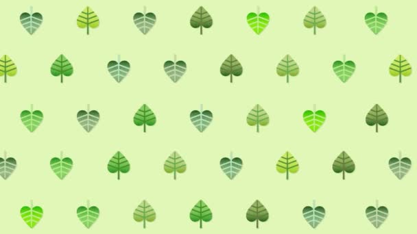 Leaves Pattern Background Grunge Textured Illustration — Stock Video