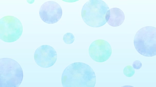 Stigande Akvarell Bubblor Bakgrund Blå — Stockvideo