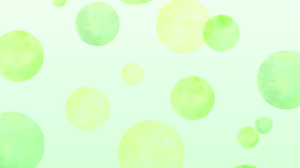 Stigande Akvarell Bubblor Bakgrund Grön — Stockvideo