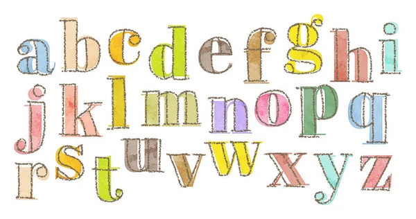 Hand Drawn Vector Doodle Alphabets Grunge Textured — Image vectorielle