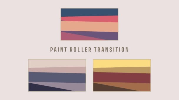 Colorful Paint Roller Transition Set Dark Colors — Stock Video
