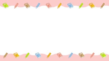 Kitap ve kalem resimlerinin basit dekorasyonu (6 saniyede döngü)