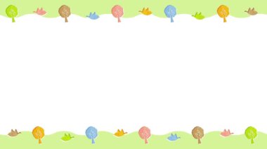 Ağaçların ve kuşların basit gösterimi (6 saniyede döngü))