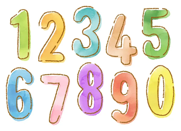 Numeri Scarabocchi Vettoriali Disegnati Mano — Vettoriale Stock