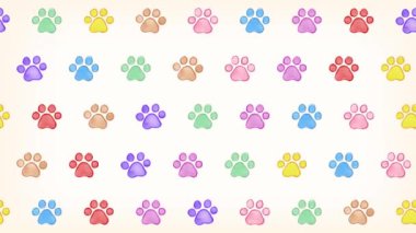 Watercolor paw pads illustration background