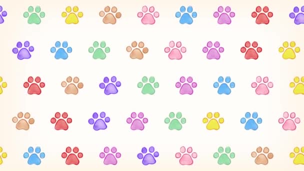 Watercolor Paw Pads Illustration Background — Wideo stockowe