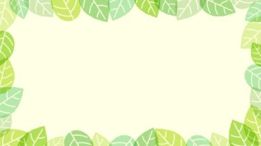 leaves illustration frame on light green background