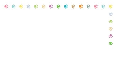 El çizimi patiler dekorasyon çerçevesi