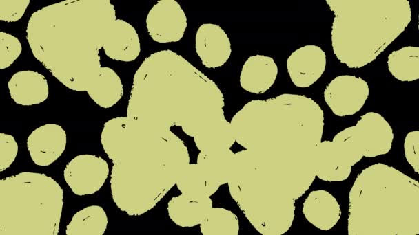 Almohadillas Pata Dibujadas Mano Conjunto Transición Amarillo Verde Marrón — Vídeos de Stock