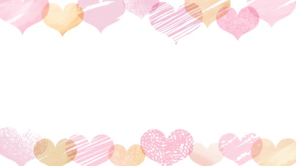 Καρδιά Εικονογράφηση Φόντο Κορεσμένες Γραμμές Ροζ — Αρχείο Βίντεο