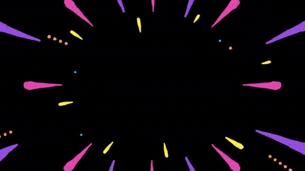 Linee Velocità Scarabocchiate Disegnate Mano Colori Vivaci Canale Alfa — Video Stock
