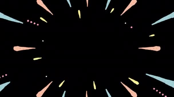 Handgetekende Doodle Snelheidslijnen Pastelkleuren Alpha Kanaal — Stockvideo