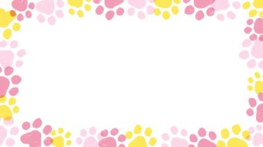 Hayvan ayak izleri resimleme çerçevesi (pembe)