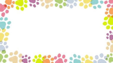 Hayvan ayak izleri resimleme çerçevesi (renkli)