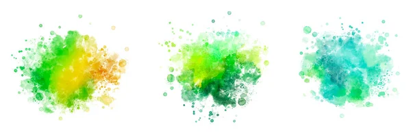 Akvarelové Vektorové Skvrny Pozadí Pro Texty Zelená — Stockový vektor
