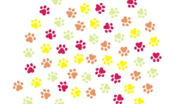 Hayvan ayak izleri resimleme çerçevesi (renkli) beyaz arkaplan