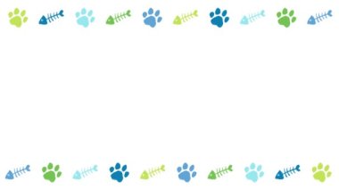 Kedi ayak izleri dekorasyonu (10 saniye döngü) mavi, yeşil