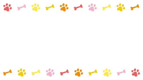 Прикраса Собачих Слідів Секунд Петлі Рожевий Помаранчевий — стокове відео