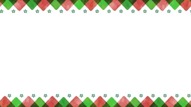 Watercolor Decoration Frame Christmas Seconds Loop — Stock Video