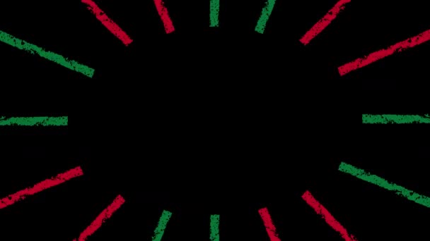 Navidad Color Dibujado Mano Líneas Velocidad Bucle Segundos Canal Alfa — Vídeo de stock