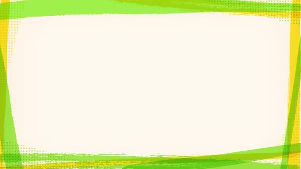 Rama Skoku Pędzla Sekund Pętli Zielono Żółta Sepia Tło — Wideo stockowe
