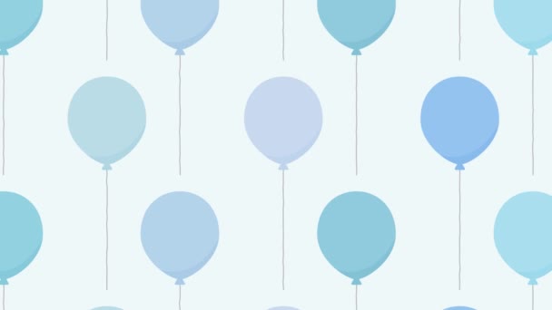 Stoupající Balónky Vzor Pozadí Pro Párty Oslavy Modrá — Stock video