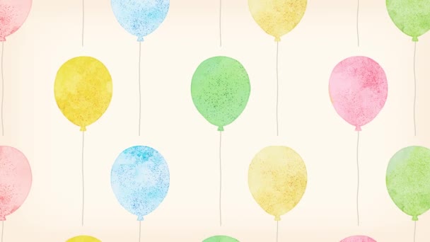 Rising Balloons Pattern Background Party Celebrations Grunge Textured — Stock Video