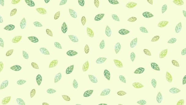 Yeşil Yapraklar Desen Arkaplan Saniye Döngü — Stok video