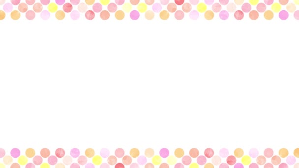 Watercolor Polka Dots Decoration Orange Pink Seconds Loop — Stock Video