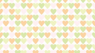 Kalp deseni arkaplanı (turuncu, yeşil) 6 saniye döngü