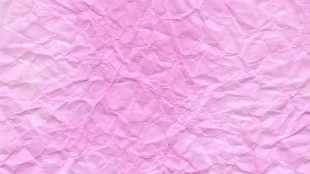 Crumpled Japonês Washi Papel Textura Fundo Segundos Loop Rosa — Vídeo de Stock