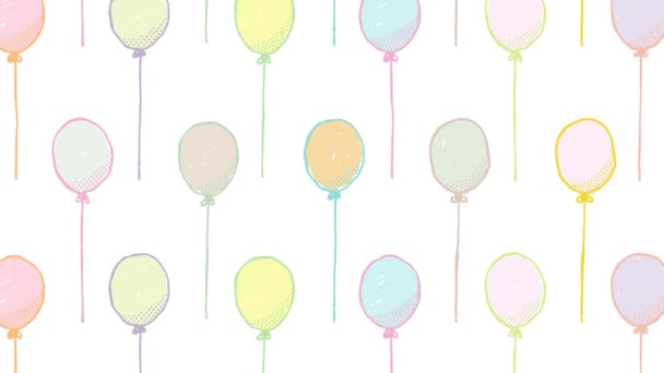 Stijgende Ballonnen Patroon Achtergrond Voor Feest Feesten — Stockvideo