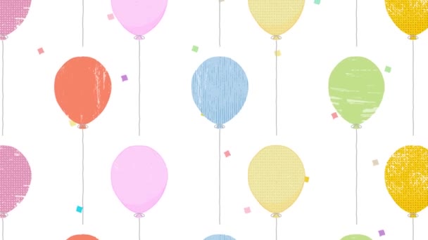 Parti Için Yükselen Balonlar Şablon Arka Planı Kutlamalar — Stok video