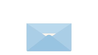 Başlık arkaplanı zarf ve kartla açılıyor (mavi)